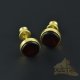 Stud amber earrings with Cherry color